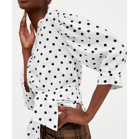 *SOLD ON MERC* ZARA Polka Dot Top - Picture 5 of 6